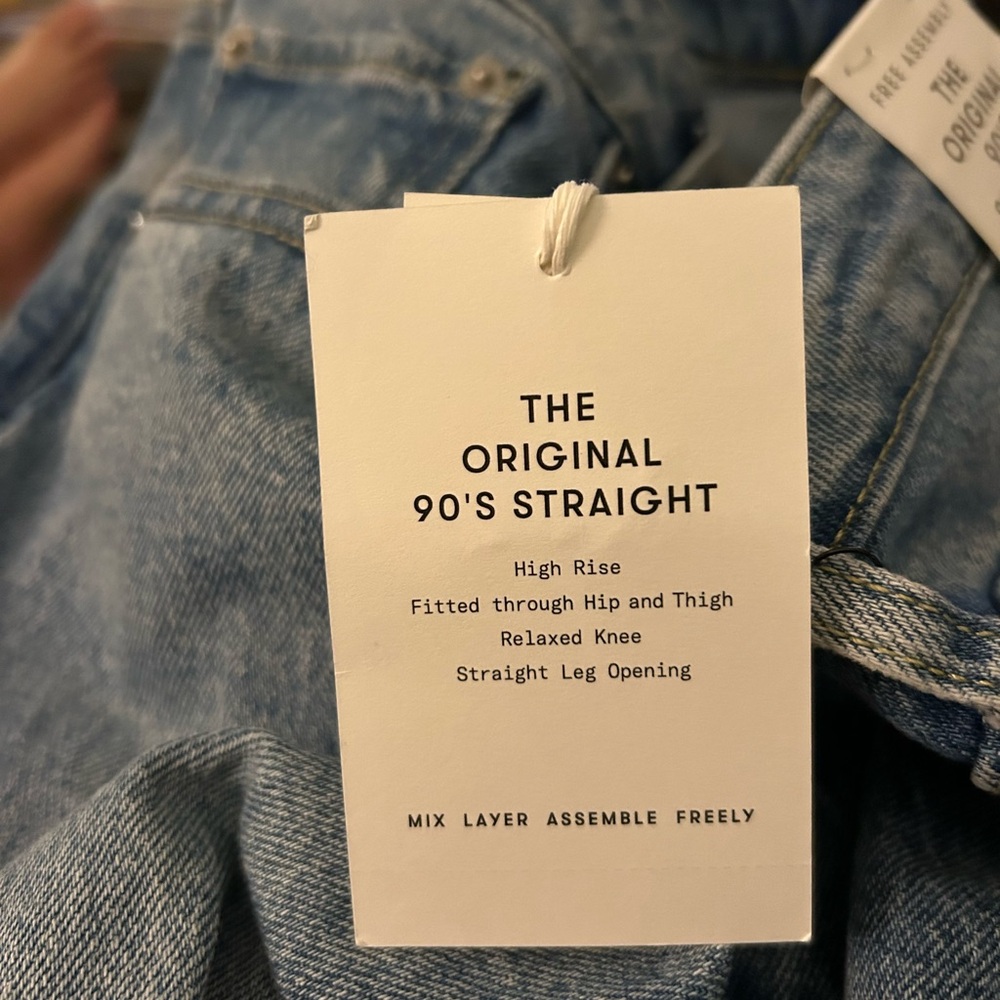 NWT! Free Assembly Women's Original 90's Straight Leg Blue Denim Jeans Size 8 - Picture 12 of 13